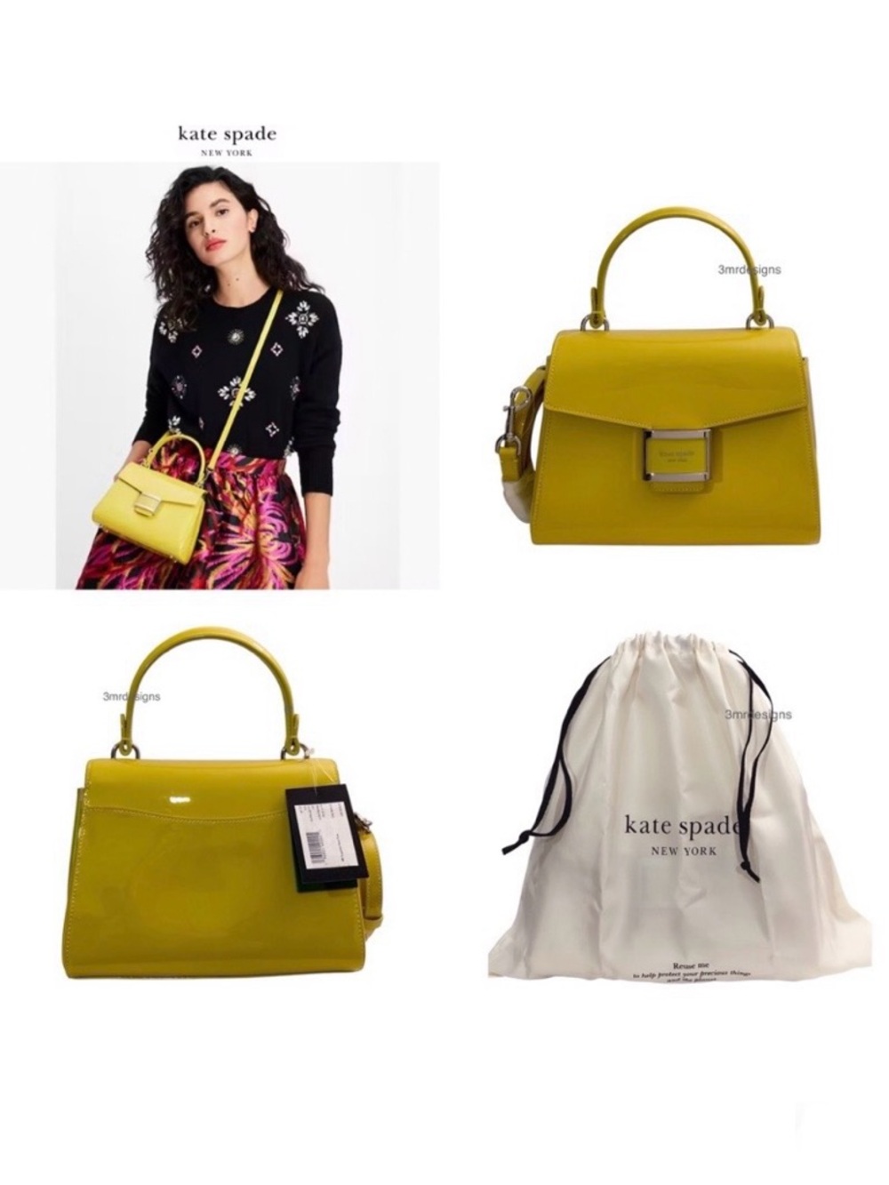 NWT Kate Spade KATY ♠️Patent Leather Top Handle Purse/Crossbody Bag